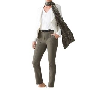 NWT White House Black Market Olive Twill Cargo Slim Ankle Pants Sz 14